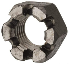 Value Collection - 1-8 UNC Grade 2 Steel Slotted Locknut - 1-1/2" Width Across Flats, 55/64" High, Uncoated - Caliber Tooling