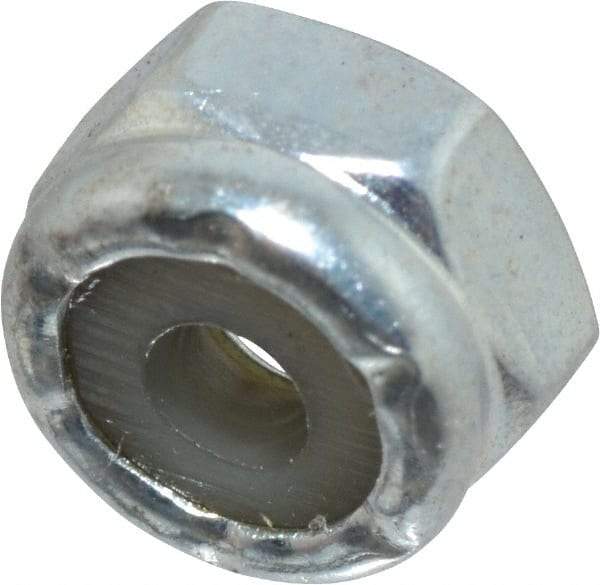 Value Collection - #4-40 UNC Grade 2 Hex Lock Nut with Nylon Insert - 1/4" Width Across Flats, 5/32" High, Zinc-Plated Finish - Caliber Tooling