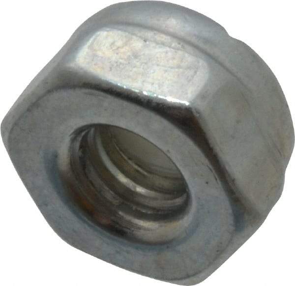 Value Collection - #5-40 UNC Grade 2 Hex Lock Nut with Nylon Insert - 1/4" Width Across Flats, 5/32" High, Zinc-Plated Finish - Caliber Tooling