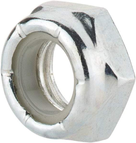 Value Collection - 3/8-16 UNC Grade 2 Hex Jam Lock Nut with Nylon Insert - 9/16" Width Across Flats, 9/32" High, Zinc-Plated Finish - Caliber Tooling