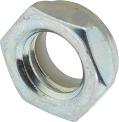 Value Collection - 1/2-13 UNC Grade 2 Hex Jam Lock Nut with Nylon Insert - 3/4" Width Across Flats, 21/64" High, Zinc-Plated Finish - Caliber Tooling