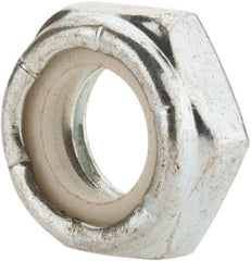 Value Collection - 9/16-12 UNC Grade 2 Hex Jam Lock Nut with Nylon Insert - 7/8" Width Across Flats, 23/64" High, Zinc-Plated Finish - Caliber Tooling