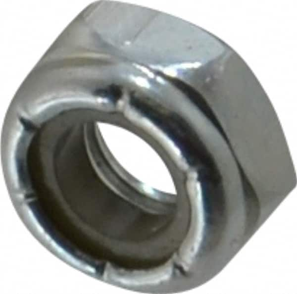 Value Collection - 1/4-28 UNF Grade 2 Hex Jam Lock Nut with Nylon Insert - 7/16" Width Across Flats, 7/32" High, Zinc-Plated Finish - Caliber Tooling