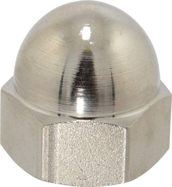 Value Collection - 3/4-10" UNC, 1/16" Width Across Flats, Nickel Plated, Steel Acorn Nut - 1" Overall Height, Grade 2 - Caliber Tooling