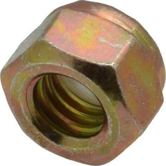 Value Collection - 5/16-18 UNC Grade 8 Hex Lock Nut with Nylon Insert - 1/2" Width Across Flats, 23/64" High, Zinc Yellow Dichromate Finish - Caliber Tooling