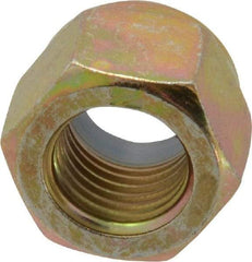 Value Collection - 3/8-24 UNF Grade 8 Hex Lock Nut with Nylon Insert - 9/16" Width Across Flats, 15/32" High, Zinc Yellow Dichromate Finish - Caliber Tooling