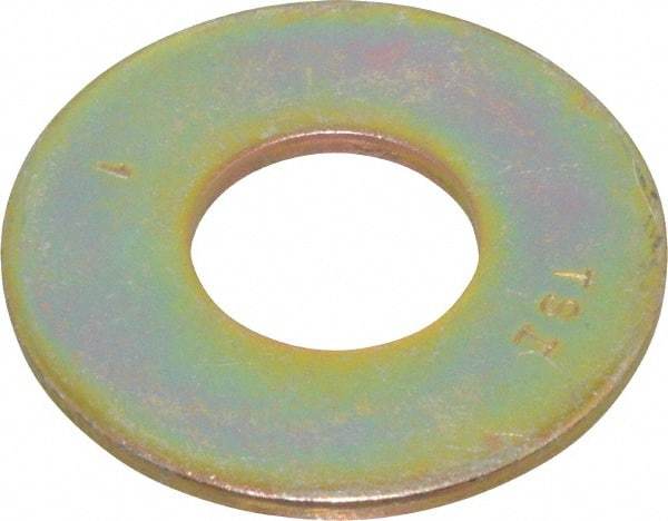 Value Collection - 1" Screw, Grade 8 Steel USS Flat Washer - 1-1/16" ID x 2-1/2" OD, 11/64" Thick, Zinc Yellow Dichromate Finish - Caliber Tooling