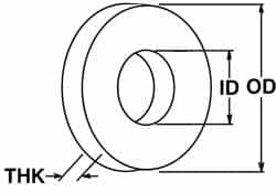 Value Collection - M36 Screw, Grade 316 Stainless Steel Standard Flat Washer - 37mm ID x 66mm OD, Plain Finish - Caliber Tooling