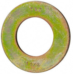 Value Collection - 1-1/2" Screw, Grade 8 Steel SAE Flat Washer - 1-9/16" ID x 3" OD, 5/32" Thick, Zinc Yellow Dichromate Finish - Caliber Tooling