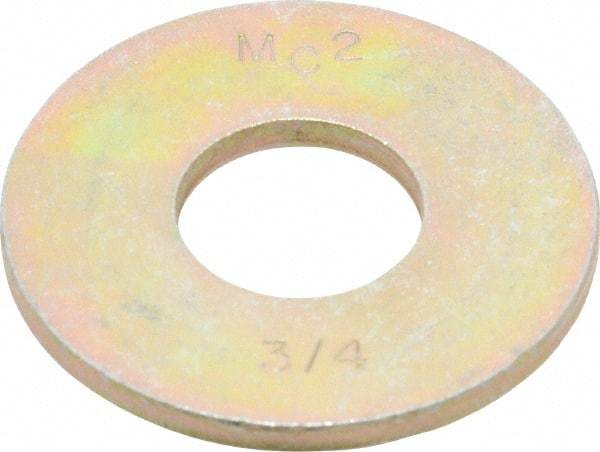 Value Collection - 3/4" Screw, Grade 8 Steel Extra Thick Flat Washer - Zinc Yellow Dichromate Finish - Caliber Tooling