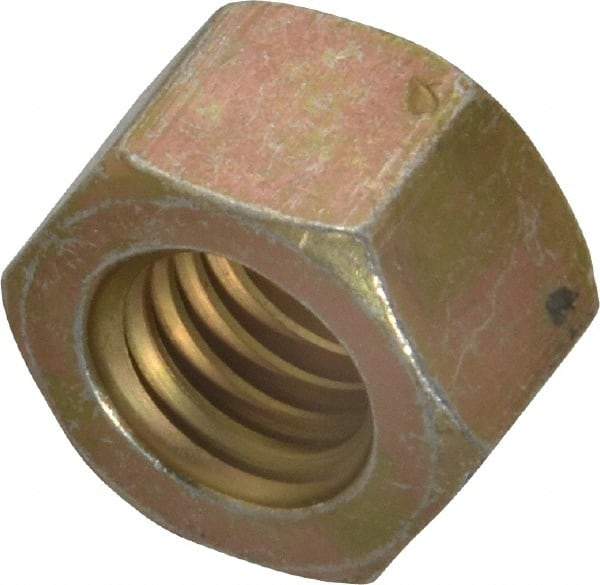 Value Collection - 7/16-14 UNC Steel Right Hand Hex Nut - 11/16" Across Flats, 3/8" High, Zinc Yellow Dichromate Cad & Waxed Finish - Caliber Tooling