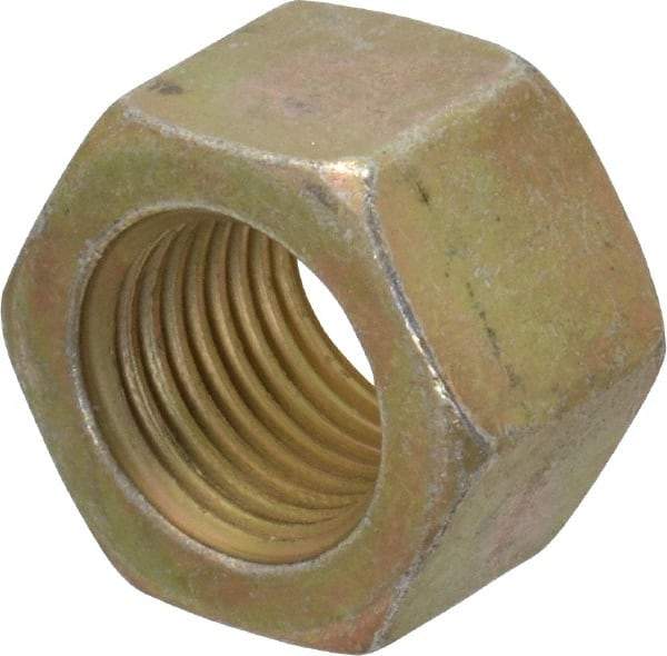 Value Collection - 1/2-20 UNF Steel Right Hand Hex Nut - 3/4" Across Flats, 1/2" High, Zinc Yellow Dichromate Cad & Waxed Finish - Caliber Tooling