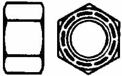 Value Collection - 1-1/4 - 12 UNF Grade C Hex Lock Nut with Distorted Thread - 1-7/8" Width Across Flats, 1" High, Cadmium Clear-Plated Finish - Caliber Tooling