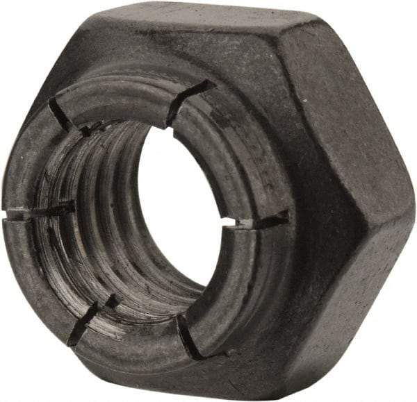 Flex-Loc - 1/2-13 UNC Grade 2 Heavy Hex Lock Nut with Expanding Flex Top - Uncoated, Meets Military Specifications - Caliber Tooling