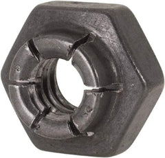 Flex-Loc - 1/4-20 UNC Grade 2 Heavy Hex Lock Nut with Expanding Flex Top - 19/64" High, Uncoated, Meets Military Specifications - Caliber Tooling