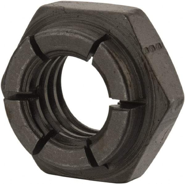 Flex-Loc - 3/8-16 UNC Grade 2 Heavy Hex Lock Nut with Expanding Flex Top - 9/32" High, Uncoated, Meets Military Specifications - Caliber Tooling