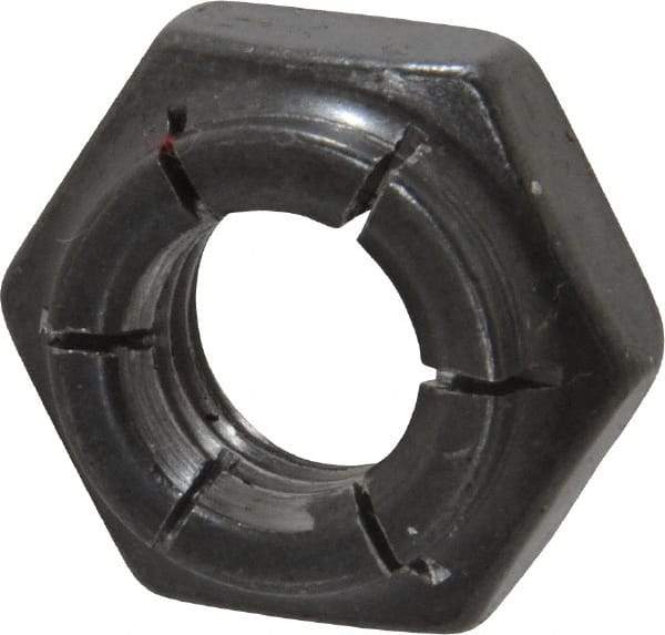 Flex-Loc - 7/16-14 UNC Grade 2 Heavy Hex Lock Nut with Expanding Flex Top - 21/64" High, Uncoated, Meets Military Specifications - Caliber Tooling