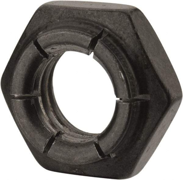 Flex-Loc - 1/2-13 UNC Grade 2 Heavy Hex Lock Nut with Expanding Flex Top - 21/64" High, Uncoated, Meets Military Specifications - Caliber Tooling