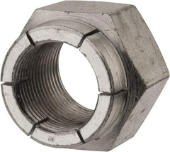 Flex-Loc - 1-14 UNF Grade 2 Hex Lock Nut with Expanding Flex Top - 1-7/16" Width Across Flats, 1-3/16" High, Cadmium-Plated Finish - Caliber Tooling