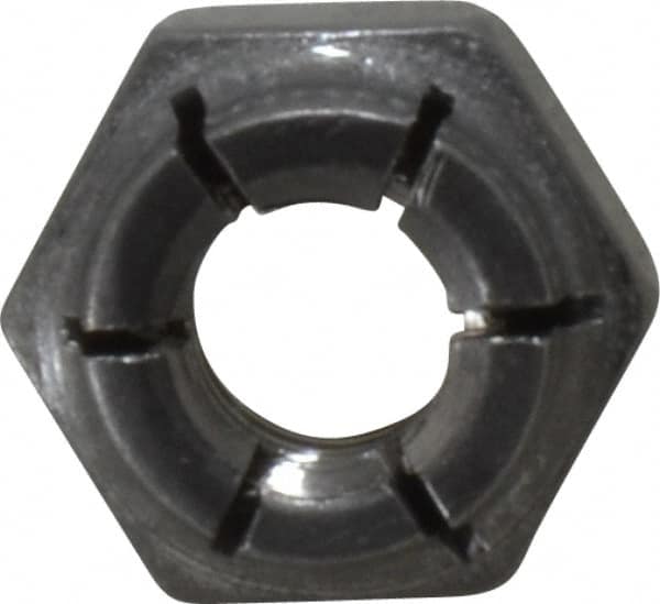 Flex-Loc - 1/4-20 UNC 18-8 Hex Lock Nut with Expanding Flex Top - 19/64" High, Uncoated, Meets Military Specifications - Caliber Tooling