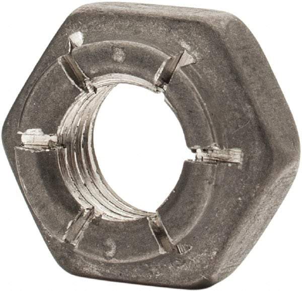 Flex-Loc - 1/4-28 UNJF 18-8 Hex Lock Nut with Expanding Flex Top - 7/32" High, Uncoated, Meets Military Specifications - Caliber Tooling