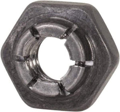 Flex-Loc - #10-24 UNJC 18-8 Hex Lock Nut with Expanding Flex Top - 3/16" High, Uncoated, Meets Military Specifications - Caliber Tooling