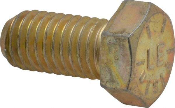 Value Collection - 1/2-13 UNC, 1" Length Under Head Hex Head Cap Screw - Fully Threaded, Grade 8 Alloy Steel, Zinc-Plated Finish, 3/4" Hex - Caliber Tooling