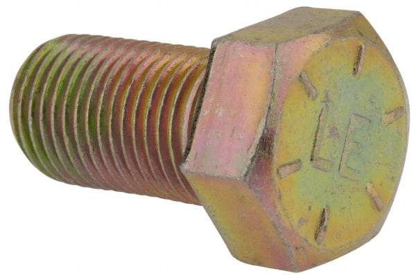 Value Collection - 9/16-18 UNF, 1" Length Under Head Hex Head Cap Screw - Fully Threaded, Grade 8 Alloy Steel, Zinc-Plated Finish, 13/16" Hex - Caliber Tooling