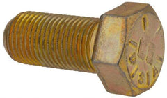 Value Collection - 9/16-18 UNF, 1-1/4" Length Under Head Hex Head Cap Screw - Fully Threaded, Grade 8 Alloy Steel, Zinc-Plated Finish, 13/16" Hex - Caliber Tooling