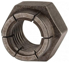 Flex-Loc - 1/2-13 UNC Grade 2 Hex Lock Nut with Expanding Flex Top - 3/4" Width Across Flats, 39/64" High, Uncoated - Caliber Tooling