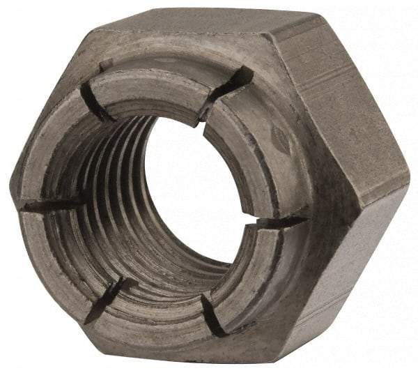 Flex-Loc - 5/8-11 UNC Grade 2 Hex Lock Nut with Expanding Flex Top - 15/16" Width Across Flats, Uncoated, Meets Military Specifications - Caliber Tooling