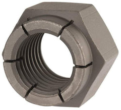 Flex-Loc - 1-8 UNC Grade 2 Hex Lock Nut with Expanding Flex Top - 1-7/16" Width Across Flats, Uncoated, Meets Military Specifications - Caliber Tooling