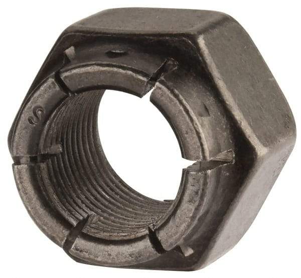 Flex-Loc - 5/8-18 UNJF Grade 2 Hex Lock Nut with Expanding Flex Top - 15/16" Width Across Flats, Uncoated, Meets Military Specifications - Caliber Tooling