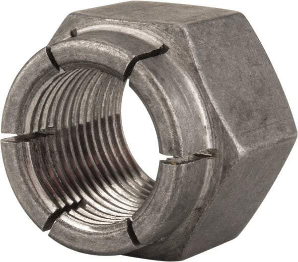 Flex-Loc - 7/8-14 UNF Grade 2 Hex Lock Nut with Expanding Flex Top - 1-1/4" Width Across Flats, 1" High, Uncoated - Caliber Tooling