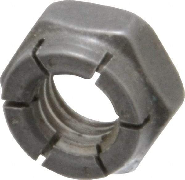 Flex-Loc - 5/16-18 UNC Grade 2 Hex Lock Nut with Expanding Flex Top - 17/64" High, Uncoated, Meets Military Specifications - Caliber Tooling