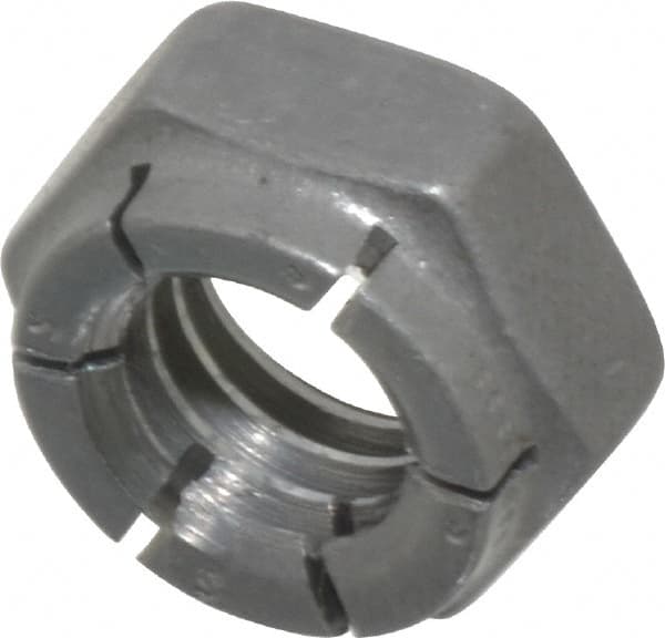 Flex-Loc - 3/8-16 UNC Grade 2 Hex Lock Nut with Expanding Flex Top - 9/32" High, Uncoated, Meets Military Specifications - Caliber Tooling