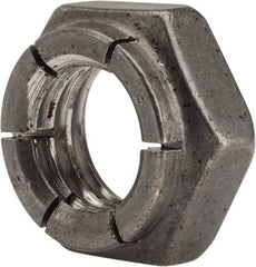 Flex-Loc - 1/2-13 UNC Grade 2 Hex Lock Nut with Expanding Flex Top - 21/64" High, Uncoated, Meets Military Specifications - Caliber Tooling