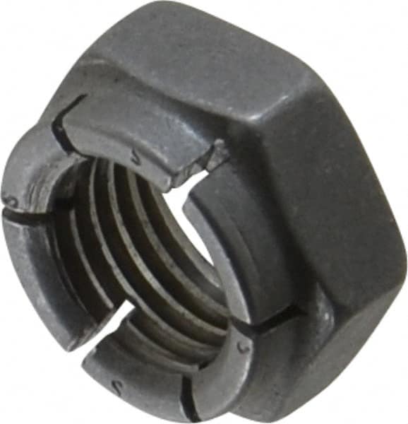 Flex-Loc - 7/16-20 UNJF Grade 2 Hex Lock Nut with Expanding Flex Top - 21/64" High, Uncoated, Meets Military Specifications - Caliber Tooling