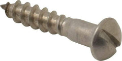 Value Collection - #10, 1" Length Under Head, Slotted Drive, Round Head Wood Screw - Stainless Steel, Grade 18-8 - Caliber Tooling