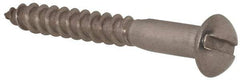 Value Collection - #10, 1-1/2" Length Under Head, Slotted Drive, Round Head Wood Screw - Stainless Steel, Grade 18-8 - Caliber Tooling