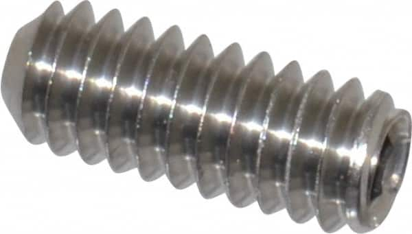 Value Collection - 1/4-20 UNC, 5/8" OAL, Cup Point Set Screw - Grade 316 Stainless Steel, 1/8" Key - Caliber Tooling