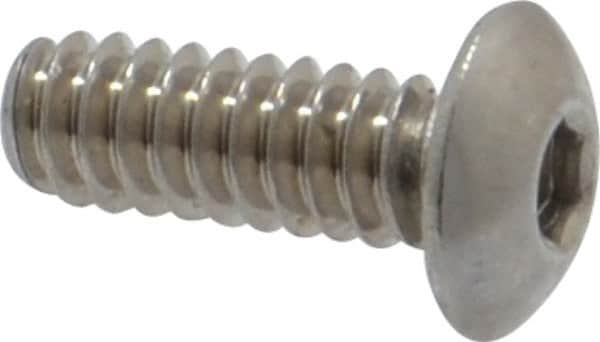 Value Collection - #4-40 UNC Hex Socket Drive, Button Screw - Grade 18-8 Stainless Steel, Uncoated, Fully Threaded, 5/16" Length Under Head - Caliber Tooling