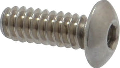 Value Collection - #4-40 UNC Hex Socket Drive, Button Screw - Grade 18-8 Stainless Steel, Uncoated, Fully Threaded, 5/16" Length Under Head - Caliber Tooling