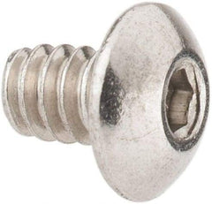 Value Collection - #6-32 UNC Hex Socket Drive, Button Screw - Grade 18-8 Stainless Steel, Uncoated, Fully Threaded, 3/16" Length Under Head - Caliber Tooling