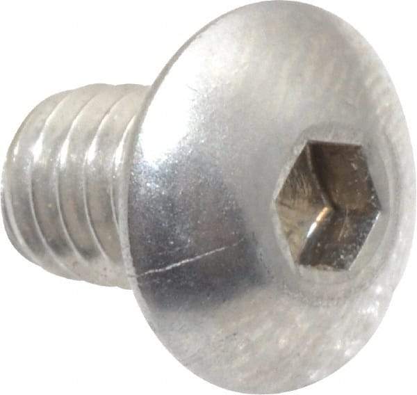 Value Collection - #8-32 UNC Hex Socket Drive, Button Screw - Grade 18-8 Stainless Steel, Uncoated, Fully Threaded, 1/4" Length Under Head - Caliber Tooling