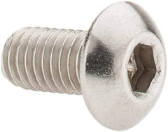 Value Collection - #10-32 UNF Hex Socket Drive, Button Screw - Grade 18-8 Stainless Steel, Uncoated, Fully Threaded, 3/8" Length Under Head - Caliber Tooling