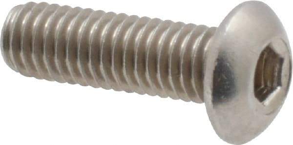 Value Collection - #10-32 UNF Hex Socket Drive, Button Screw - Grade 18-8 Stainless Steel, Uncoated, Fully Threaded, 5/8" Length Under Head - Caliber Tooling