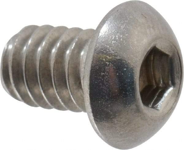 Value Collection - 1/4-20 UNC Hex Socket Drive, Button Screw - Grade 18-8 Stainless Steel, 3/8" Length Under Head - Caliber Tooling