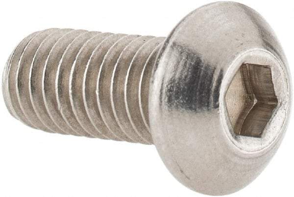 Value Collection - 5/16-18 UNC Hex Socket Drive, Button Screw - Grade 18-8 Stainless Steel, 3/4" Length Under Head - Caliber Tooling