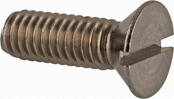 Value Collection - 5/16-18 UNC, 1" OAL Slotted Drive Machine Screw - Flat Head, Grade 18-8 Stainless Steel, Uncoated, Without Washer - Caliber Tooling